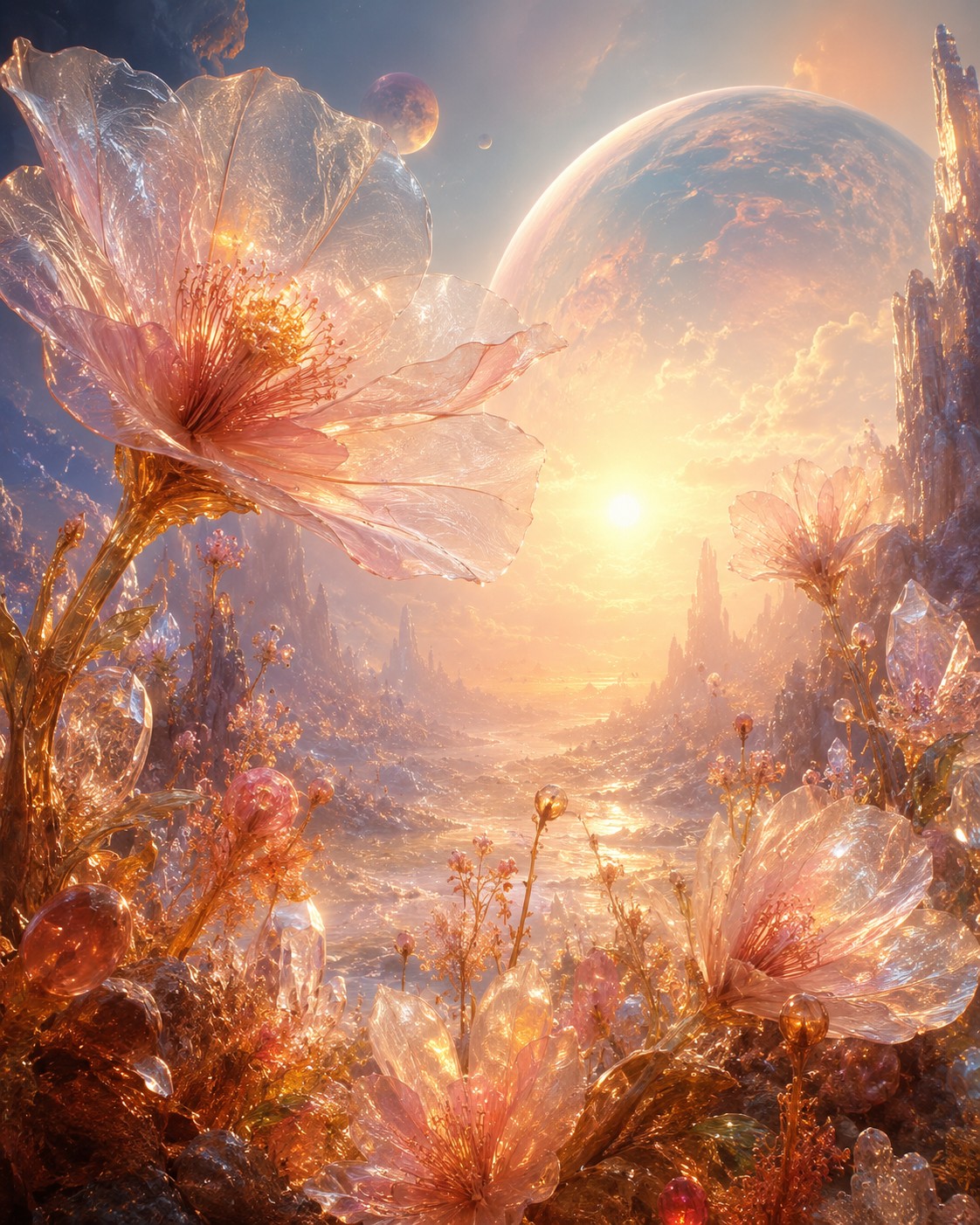 Glass Bloom Valley — AI-generated concept image