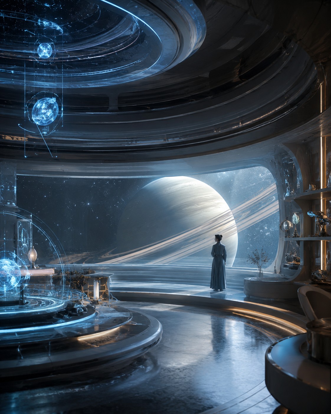 Beneath Saturn — AI-generated image under creative direction by Hunter McDowall